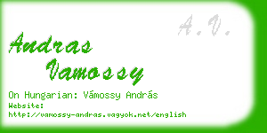 andras vamossy business card