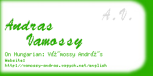 andras vamossy business card